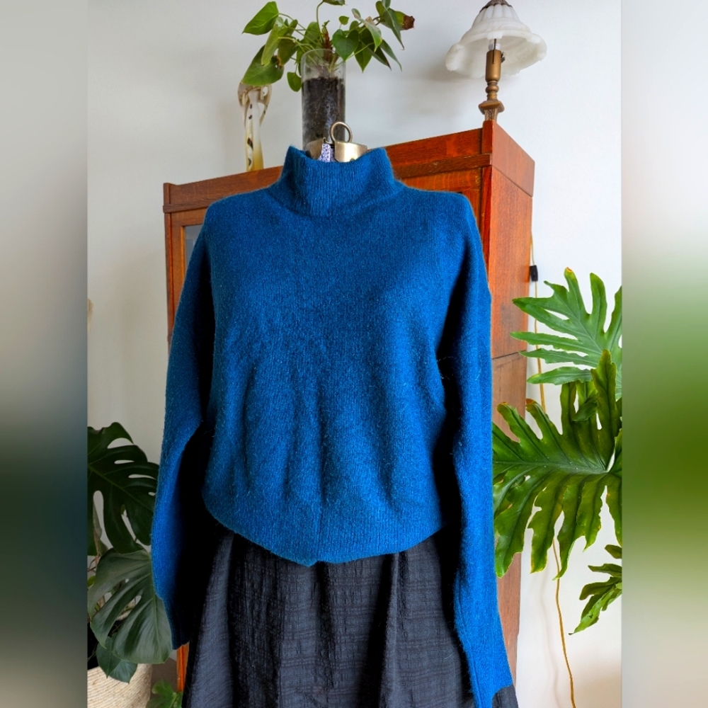 Royal Blue Cowl Neck Sweater